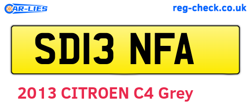 SD13NFA are the vehicle registration plates.