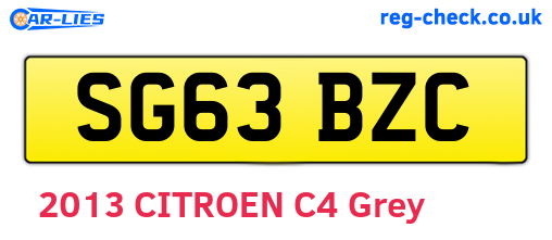 SG63BZC are the vehicle registration plates.