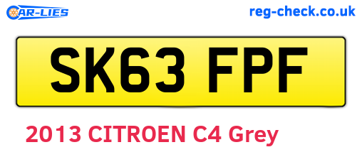 SK63FPF are the vehicle registration plates.