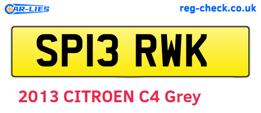 SP13RWK are the vehicle registration plates.