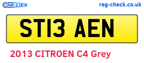 ST13AEN are the vehicle registration plates.