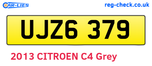 UJZ6379 are the vehicle registration plates.