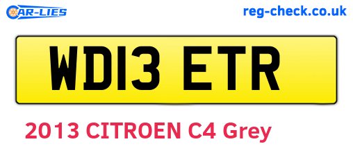 WD13ETR are the vehicle registration plates.