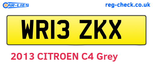 WR13ZKX are the vehicle registration plates.