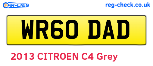 WR60DAD are the vehicle registration plates.
