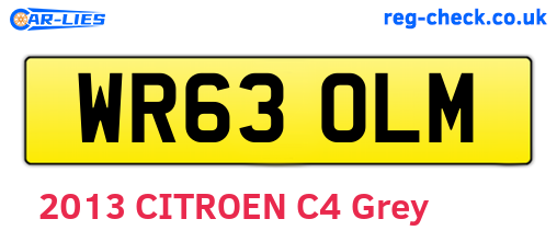 WR63OLM are the vehicle registration plates.