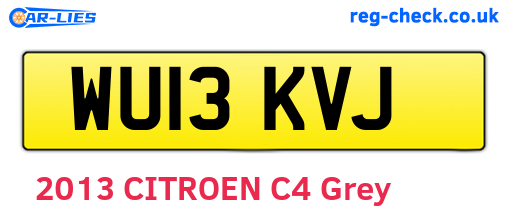 WU13KVJ are the vehicle registration plates.