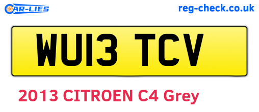 WU13TCV are the vehicle registration plates.