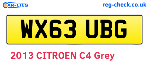 WX63UBG are the vehicle registration plates.