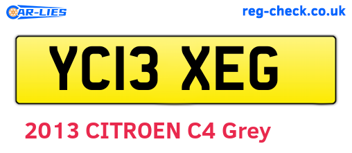 YC13XEG are the vehicle registration plates.