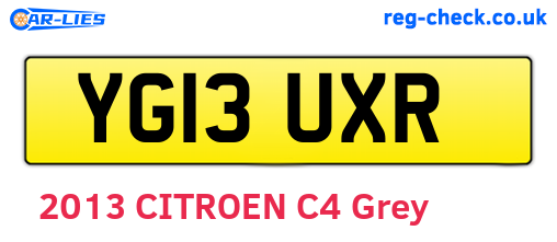 YG13UXR are the vehicle registration plates.