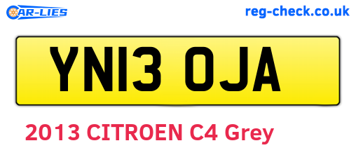 YN13OJA are the vehicle registration plates.