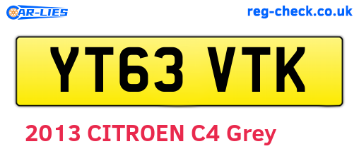 YT63VTK are the vehicle registration plates.