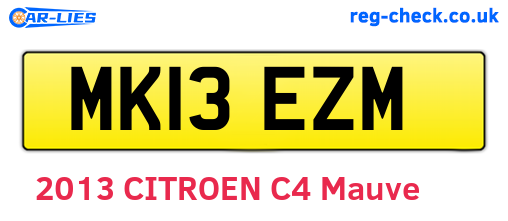 MK13EZM are the vehicle registration plates.