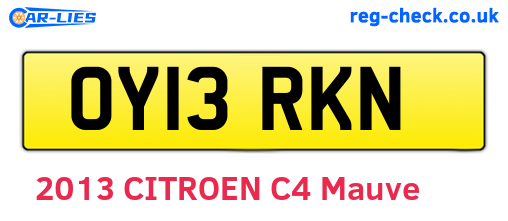 OY13RKN are the vehicle registration plates.