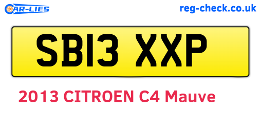 SB13XXP are the vehicle registration plates.