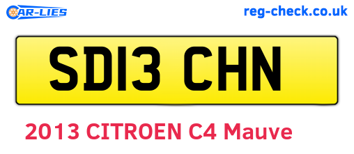 SD13CHN are the vehicle registration plates.