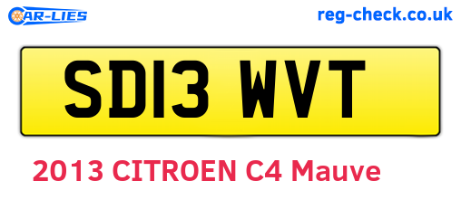 SD13WVT are the vehicle registration plates.
