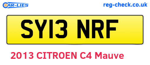 SY13NRF are the vehicle registration plates.