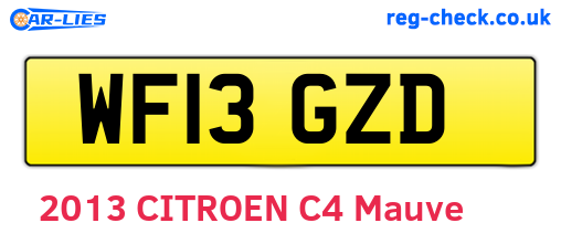 WF13GZD are the vehicle registration plates.
