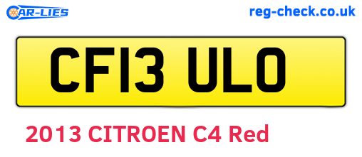 CF13ULO are the vehicle registration plates.