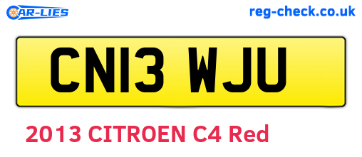 CN13WJU are the vehicle registration plates.