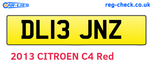 DL13JNZ are the vehicle registration plates.