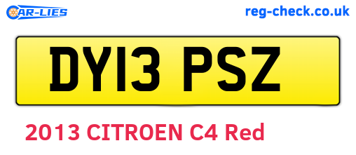 DY13PSZ are the vehicle registration plates.