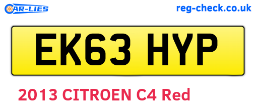 EK63HYP are the vehicle registration plates.