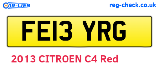 FE13YRG are the vehicle registration plates.