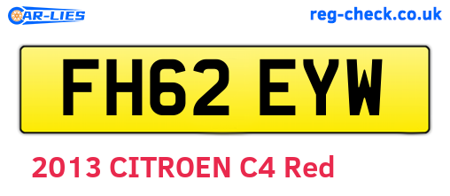 FH62EYW are the vehicle registration plates.