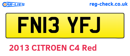 FN13YFJ are the vehicle registration plates.