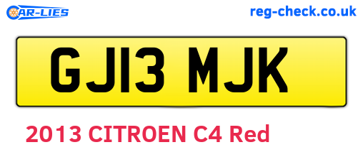 GJ13MJK are the vehicle registration plates.