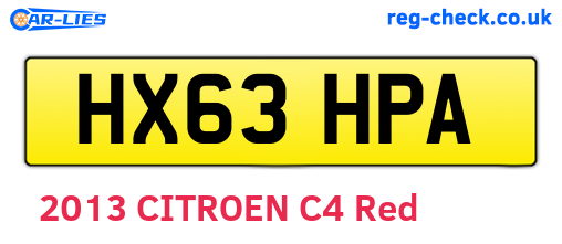 HX63HPA are the vehicle registration plates.