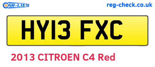HY13FXC are the vehicle registration plates.