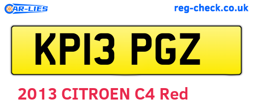 KP13PGZ are the vehicle registration plates.