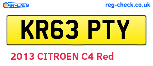 KR63PTY are the vehicle registration plates.