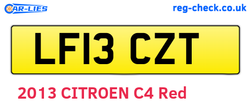 LF13CZT are the vehicle registration plates.