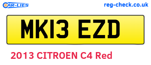 MK13EZD are the vehicle registration plates.