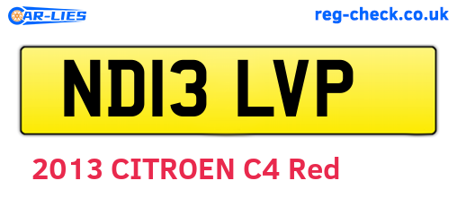 ND13LVP are the vehicle registration plates.