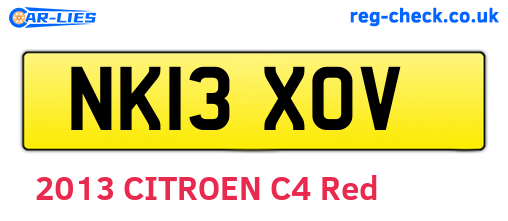 NK13XOV are the vehicle registration plates.