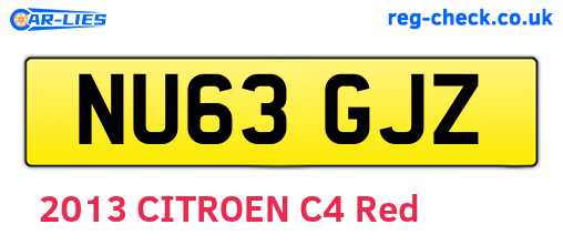 NU63GJZ are the vehicle registration plates.