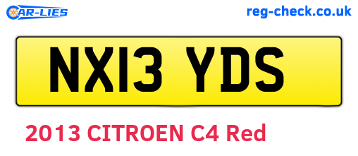 NX13YDS are the vehicle registration plates.