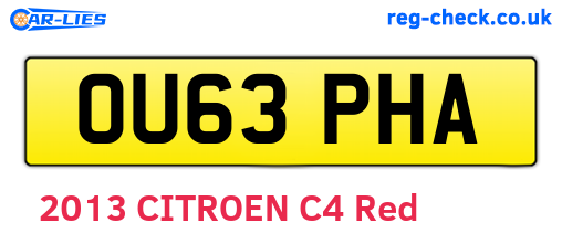 OU63PHA are the vehicle registration plates.