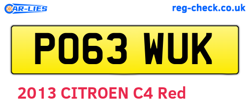 PO63WUK are the vehicle registration plates.