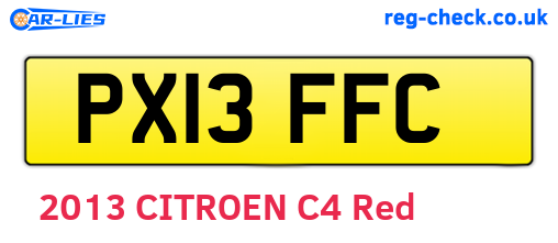 PX13FFC are the vehicle registration plates.
