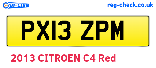 PX13ZPM are the vehicle registration plates.