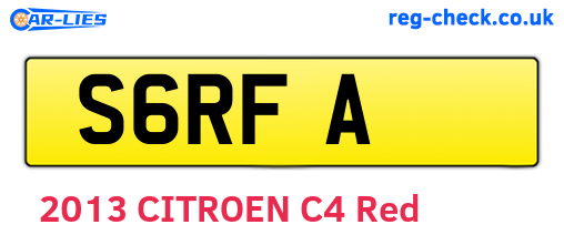 S6RFA are the vehicle registration plates.