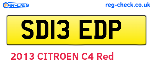SD13EDP are the vehicle registration plates.