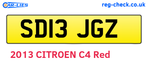 SD13JGZ are the vehicle registration plates.